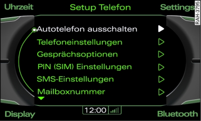 Autotelefon ausschalten